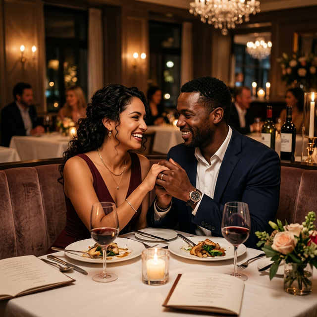 Couple laughing together